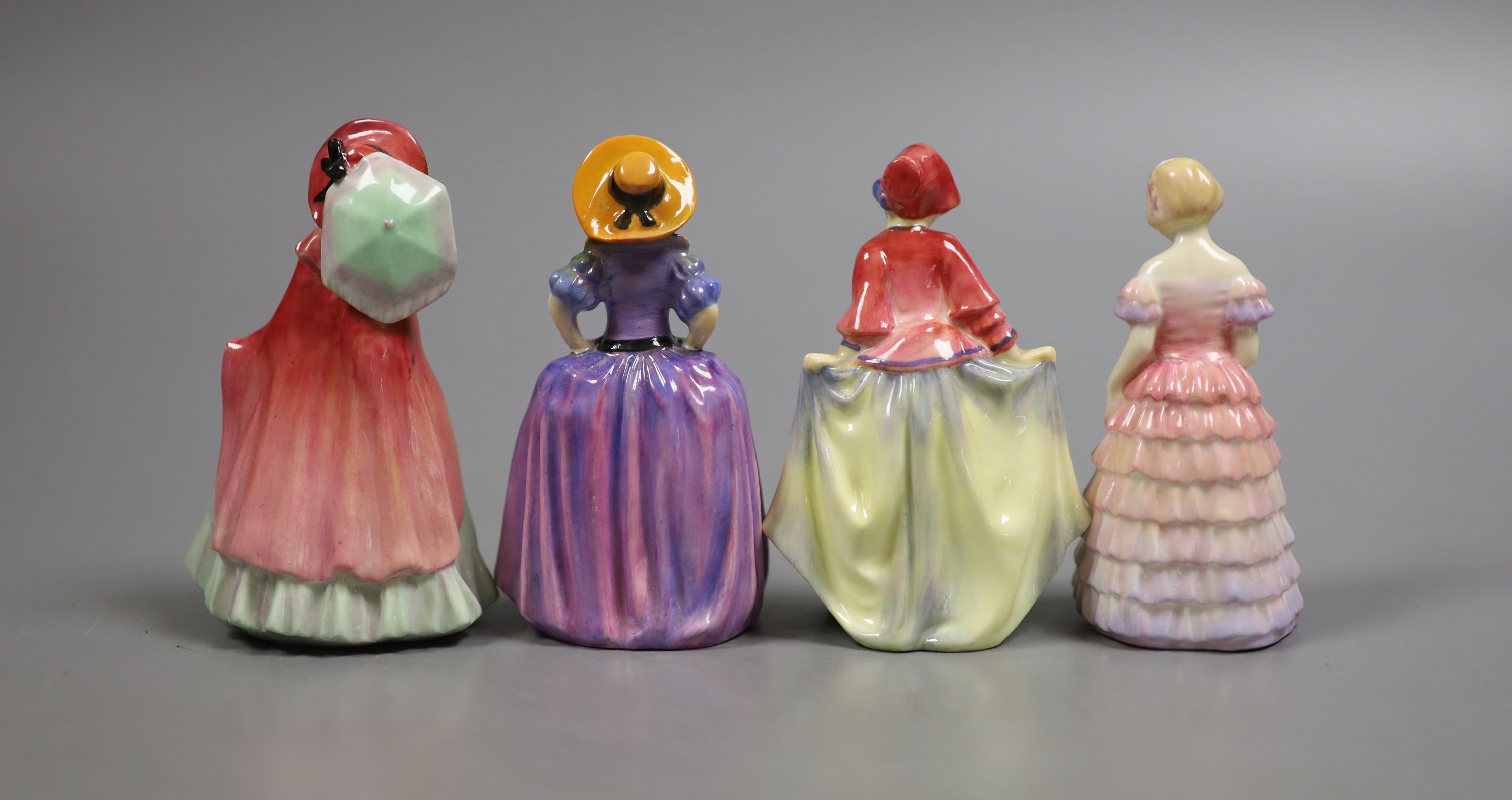 Four M series Royal Doulton figurines: Sweet Rose M27, Bridesmaid RN7600076 Patricia RN755478, Mirabel RN 80934